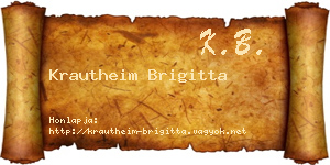 Krautheim Brigitta névjegykártya